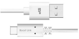 type c pakrovejas - Silicon Power Cable USB-C / USB 1m White - 2 nuotrauka