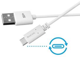 type c pakrovejas - Silicon Power Cable USB-C / USB 1m White - 3 nuotrauka