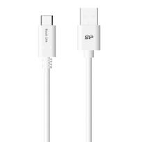 type c pakrovejas - Silicon Power Cable USB-C / USB 1m White - 8 nuotrauka