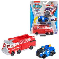 paw patrol gaisrine - Komplektas Spin Master Paw Patrol Fire Truck & Police Car With Chase 6063231, įvairių spalvų - 1 nuotrauka