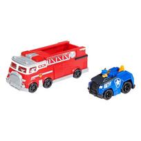 paw patrol gaisrine - Komplektas Spin Master Paw Patrol Fire Truck & Police Car With Chase 6063231, įvairių spalvų - 2 nuotrauka