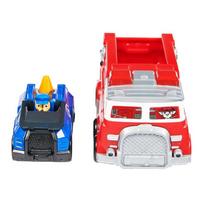 paw patrol gaisrine - Komplektas Spin Master Paw Patrol Fire Truck & Police Car With Chase 6063231, įvairių spalvų - 3 nuotrauka