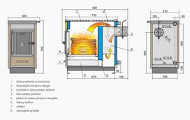 katilai virykles kalvis - Kalvis K-4CN, 11 kW - 2 nuotrauka