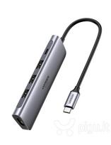 usb hdmi - Ugreen 5in1 Hub USB-C to 3x USB 3.0 + HDMI 4K + USB-C PD 100W Gray - 2 nuotrauka