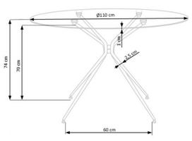 valgomojo stalai auksiniai - Valgomojo stalas Halmar, aukso, 1100x1100x740mm - 4 nuotrauka