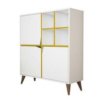 Komoda Kalune Design 845, 115 cm, balta/geltona