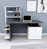 baltas stalas darbui - Kalune Design Studijų stalas Melis - Baltas, Anthracite - 4 nuotrauka