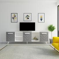 kalune design love - TV staliukas Kalune Design Zeta, baltas/pilkas - 3 nuotrauka