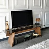 graikiniai riesutai - TV staliukas Kalune Design 552(I), rudas/pilkas - 5 nuotrauka