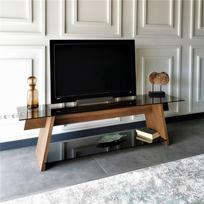 graikiniai riesutai - TV staliukas Kalune Design 552(I), rudas/pilkas - 8 nuotrauka