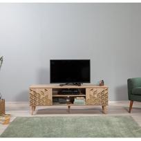 40 tv stovas - TV staliukas Kalune Design 863(I), geltonas/ąžuolo spalvos - 3 nuotrauka