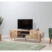 40 tv stovas - TV staliukas Kalune Design 863(I), geltonas/ąžuolo spalvos - 5 nuotrauka