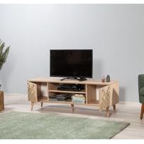 40 tv stovas - TV staliukas Kalune Design 863(I), geltonas/ąžuolo spalvos - 7 nuotrauka