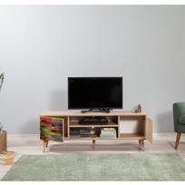 40 tv stovas - TV staliukas Kalune Design 863(I), ąžuolo spalvos/įvairių spalvų - 6 nuotrauka
