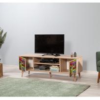 40 tv stovas - TV staliukas Kalune Design 863(I), ąžuolo spalvos/įvairių spalvų - 7 nuotrauka