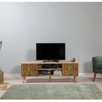 40 tv stovas - TV staliukas Kalune Design 863(I), ąžuolo spalvos/geltona - 4 nuotrauka