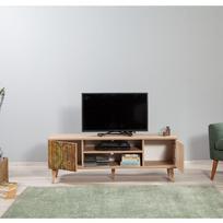 40 tv stovas - TV staliukas Kalune Design 863(I), ąžuolo spalvos/geltona - 5 nuotrauka