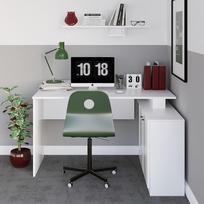 rasomasis stalas 90 cm - Kalune Design Studijų stalas Başak Çalışma Masası - Baltas - 4 nuotrauka