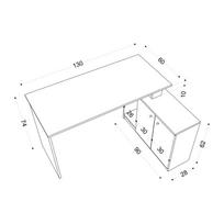 rasomasis stalas 90 cm - Kalune Design Studijų stalas Başak Çalışma Masası - Baltas - 7 nuotrauka
