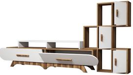 Kalune Design TV vienetas Flora S - Walnut, Baltas