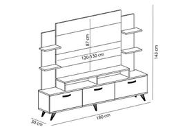 riesutai - Sekcija Kalune Design Diana, balta/ruda - 3 nuotrauka