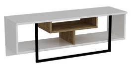 TV staliukas Kalune Design Asal 120 cm, baltas/ąžuolo spalvos