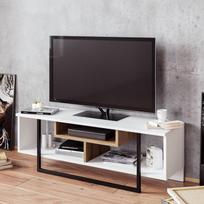 40 tv stovas - TV staliukas Kalune Design Asal 120 cm, baltas/ąžuolo spalvos - 3 nuotrauka