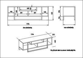 40 tv stovas - TV staliukas Kalune Design Asal 120 cm, baltas/ąžuolo spalvos - 5 nuotrauka