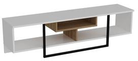 40 tv stovas - TV staliukas Kalune Design Asal 150 cm, baltas/ąžuolo spalvos - 1 nuotrauka
