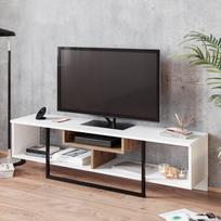 40 tv stovas - TV staliukas Kalune Design Asal 150 cm, baltas/ąžuolo spalvos - 3 nuotrauka