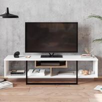 40 tv stovas - TV staliukas Kalune Design Asal 150 cm, baltas/ąžuolo spalvos - 4 nuotrauka