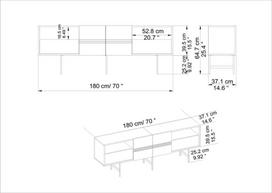 graikiniai riesutai - TV staliukas Kalune Design Derin, rudas/juodas - 7 nuotrauka