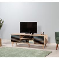 40 tv stovas - TV staliukas Kalune Design 863(I), tamsiai mėlynas/ąžuolo spalvos - 3 nuotrauka