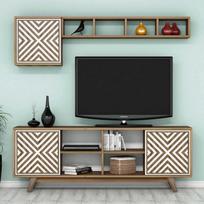 Kalune Design TV vienetas İnci - Walnut, Baltas