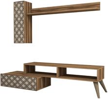 Kalune Design TV vienetas Planet - Walnut, Kreminis