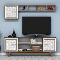 Kalune Design TV vienetas Ayla - Walnut, Baltas