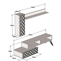 graikiniai riesutai - Kalune Design TV vienetas Planet - Walnut, Geltona - 6 nuotrauka