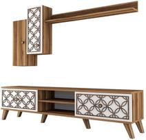 Kalune Design TV vienetas Class S - Walnut, Baltas