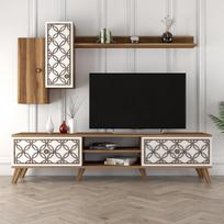 tv staliukas 180 kalune - Kalune Design TV vienetas Class S - Walnut, Baltas - 2 nuotrauka