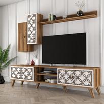 tv staliukas 180 kalune - Kalune Design TV vienetas Class S - Walnut, Baltas - 3 nuotrauka