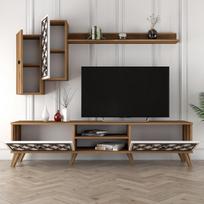 tv staliukas 180 kalune - Kalune Design TV vienetas Class S - Walnut, Baltas - 4 nuotrauka