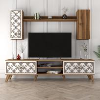 tv staliukas 180 kalune - Kalune Design TV vienetas Class S - Walnut, Baltas - 5 nuotrauka