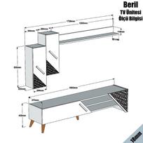 berilis - Kalune Design TV vienetas Beril - Kreminis - 5 nuotrauka