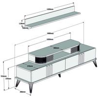 tv staliukas oak - Kalune Design TV vienetas Eylül - Oak - 6 nuotrauka