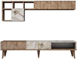 Kalune Design TV vienetas Milan - Walnut, Baltas