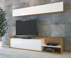 Kalune Design TV vienetas Kale - Teak, Baltas