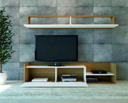 svetaines staliukas - Kalune Design TV vienetas Kale - Teak, Baltas - 3 nuotrauka