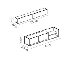 svetaines staliukas - Kalune Design TV vienetas Kale - Teak, Baltas - 4 nuotrauka