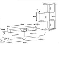 graikiniai riesutai - Kalune Design TV vienetas Flora S - Walnut, Geltona - 6 nuotrauka