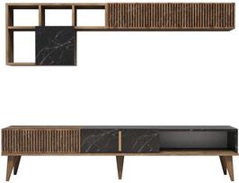 Kalune Design TV vienetas Milan - Walnut, Juodas
